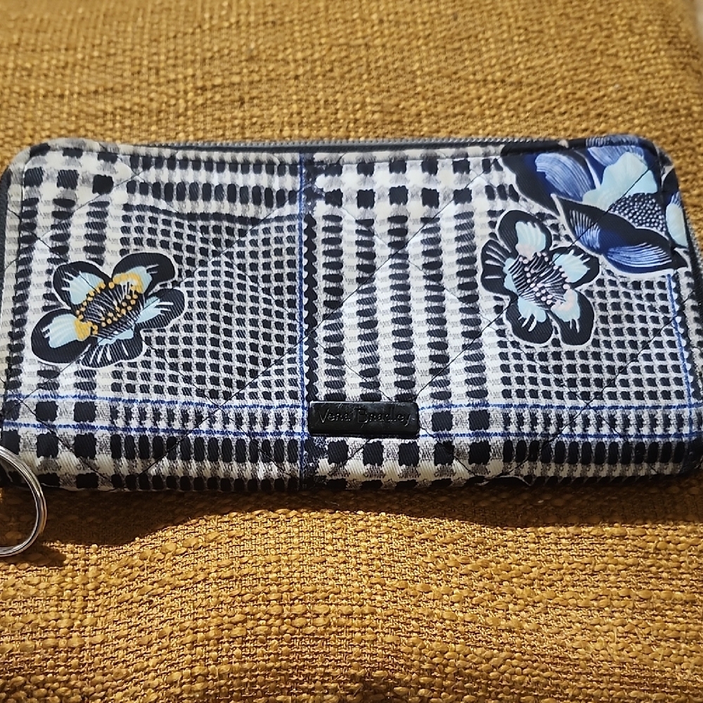 Vera Bradley Blue and Black Floral Wallet